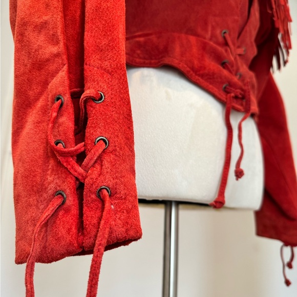 Wilson Red Suede Fringed Blazer - Picture 6 of 10